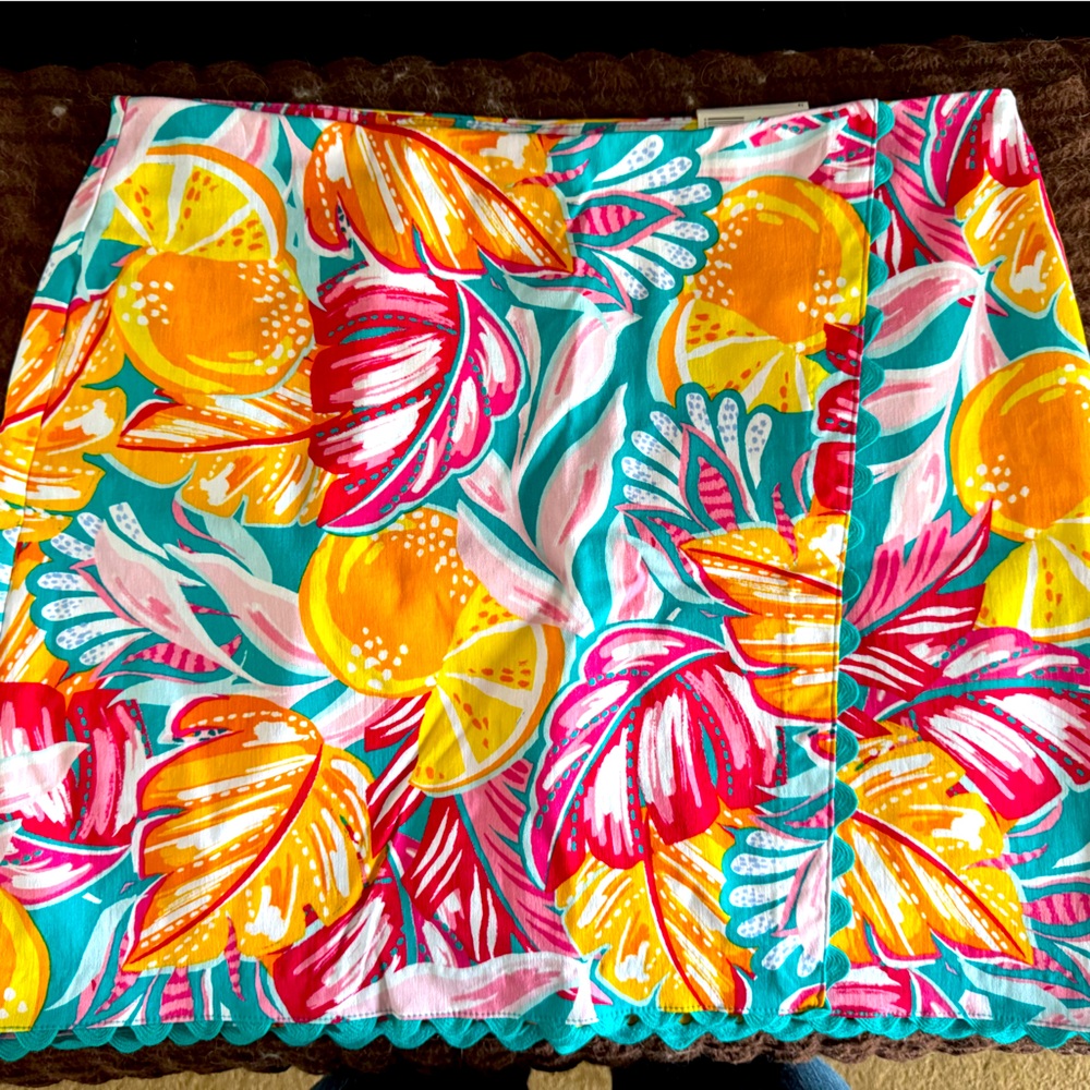 Crown Blue and Orange Skorts Vibrant Tropical Design